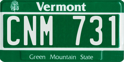 VT license plate CNM731