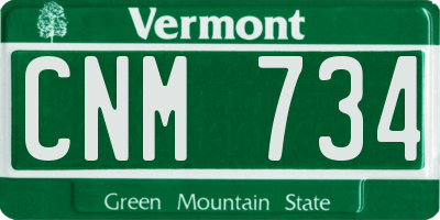 VT license plate CNM734