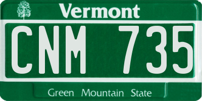 VT license plate CNM735