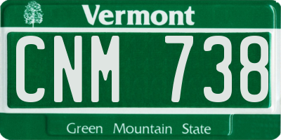 VT license plate CNM738