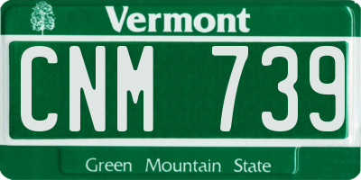 VT license plate CNM739