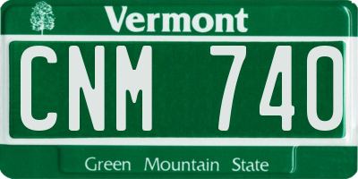 VT license plate CNM740