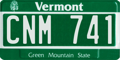 VT license plate CNM741