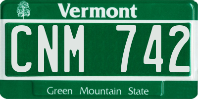 VT license plate CNM742