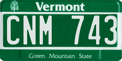 VT license plate CNM743