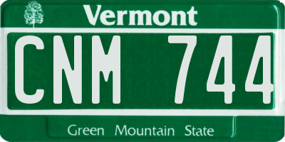 VT license plate CNM744