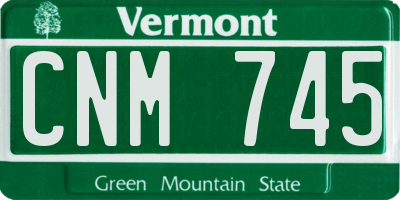 VT license plate CNM745
