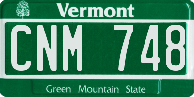 VT license plate CNM748