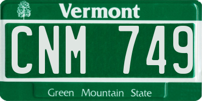 VT license plate CNM749