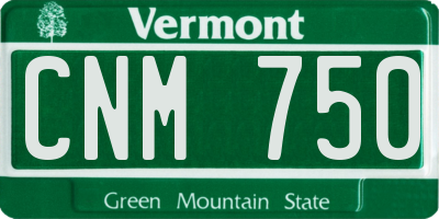 VT license plate CNM750