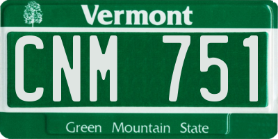 VT license plate CNM751