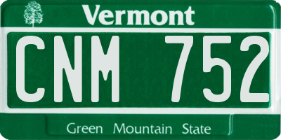VT license plate CNM752