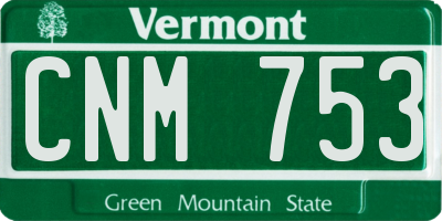 VT license plate CNM753