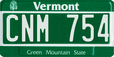 VT license plate CNM754