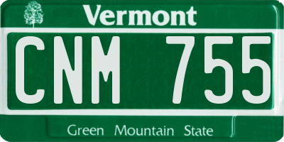 VT license plate CNM755