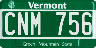 VT license plate CNM756