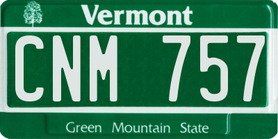 VT license plate CNM757