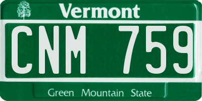 VT license plate CNM759