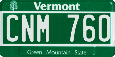 VT license plate CNM760