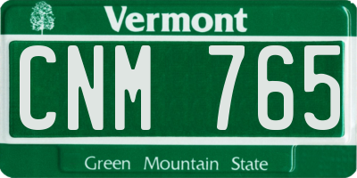 VT license plate CNM765