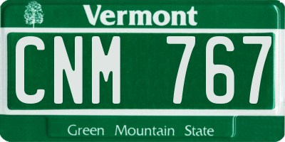 VT license plate CNM767