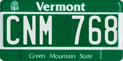 VT license plate CNM768