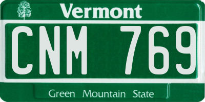 VT license plate CNM769
