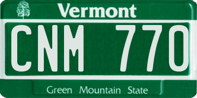 VT license plate CNM770