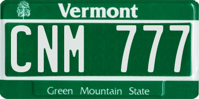 VT license plate CNM777