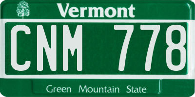 VT license plate CNM778
