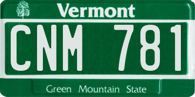 VT license plate CNM781