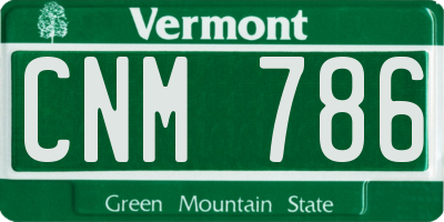 VT license plate CNM786