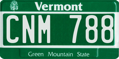 VT license plate CNM788