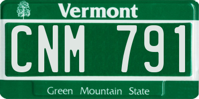 VT license plate CNM791