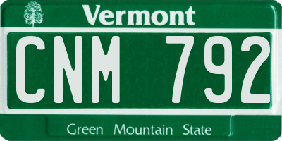 VT license plate CNM792