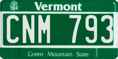 VT license plate CNM793
