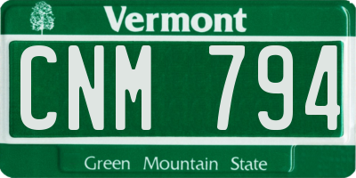 VT license plate CNM794