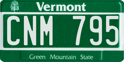 VT license plate CNM795
