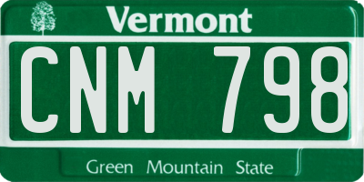 VT license plate CNM798
