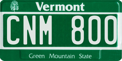 VT license plate CNM800