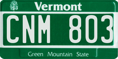 VT license plate CNM803