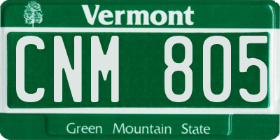 VT license plate CNM805