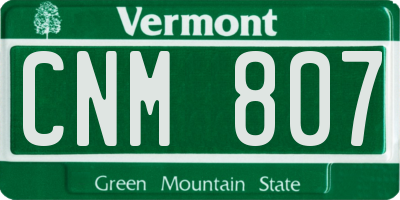 VT license plate CNM807