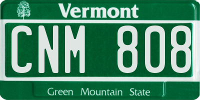 VT license plate CNM808