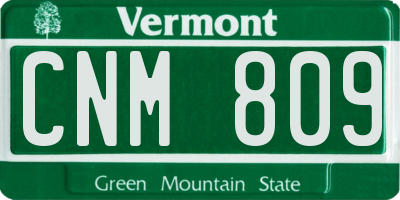 VT license plate CNM809