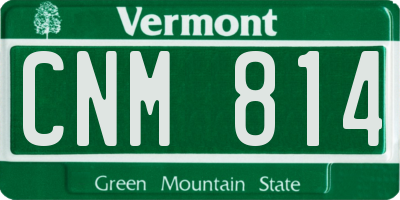 VT license plate CNM814