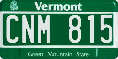 VT license plate CNM815