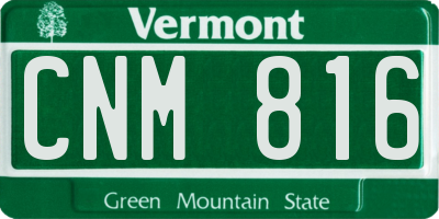 VT license plate CNM816