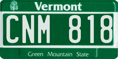 VT license plate CNM818