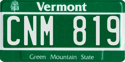 VT license plate CNM819
